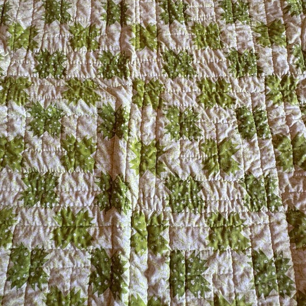 Handsewn Log Cabin Quilt Large Multi Color Vintage Patchwork Cottagecore Rustic